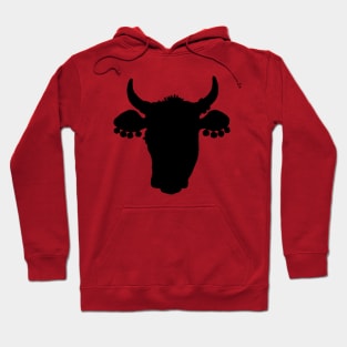 Black Cow Head Silhouette Hoodie